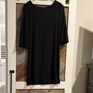 White House Black Market Classic Black Bell Sleeve Dress